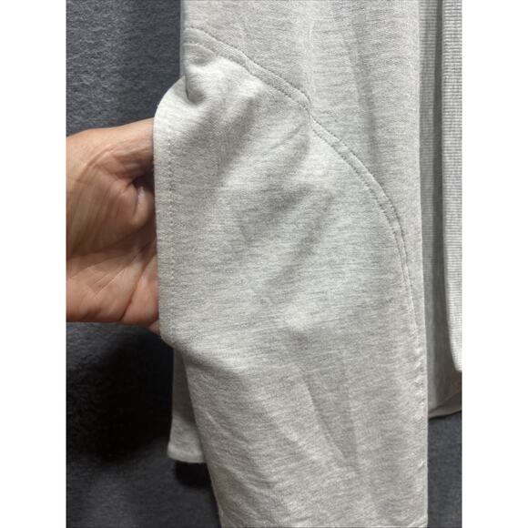 Athleta Pranayama Wrap Soft Thumbholes Cardigan Light Grey Heather Women Size MP - Picture 8 of 12